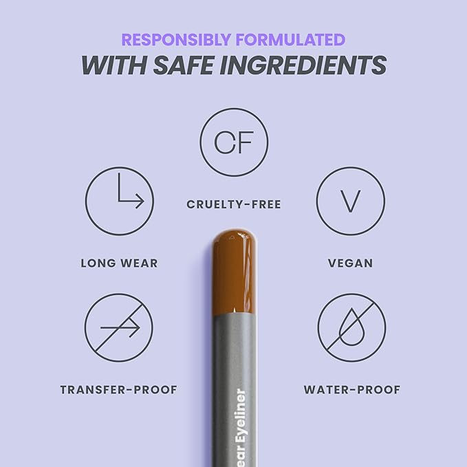 Wonderskin Eyeliner Pencil, 1440 Longwear Brown Eyeliner Pencil - Waterproof, Sharpenable & Smudge Proof