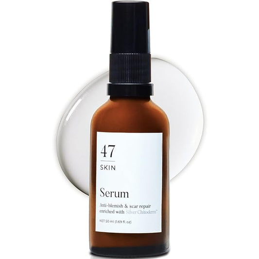 Hydrating Face Serum for Clearing Acne and Scars, Anti-Blemish & Scar Repair Serum Skincare Treatment with Silver Chitoderm Smooth Skin Moisturiser Serum for All Skin Types (1.69 oz)
