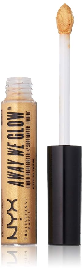 NYX Professional Makeup Away We Glow Liquid Highlighter, Golden Hour, 0.22 Fluid Ounce