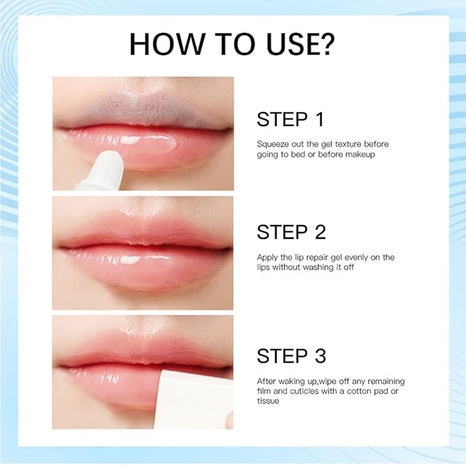 Lip Repair Gel, Moisturizing Lip Repair Soft Moisturizing Lip Care, Soothe & Protect Lip Balm.