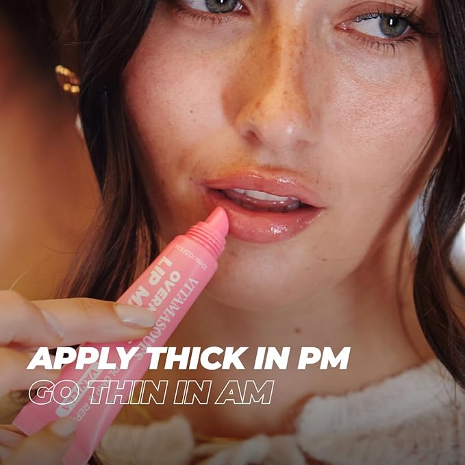 Vitamasques Overnight Lip Mask - Hydrating Vanilla Lip Balm Moisturizer with Vitamins & Natural Oil Hydrates, Nourishes & Plumps Lips Area - Korean Skin Care Lip Care Products (Pack of 3)