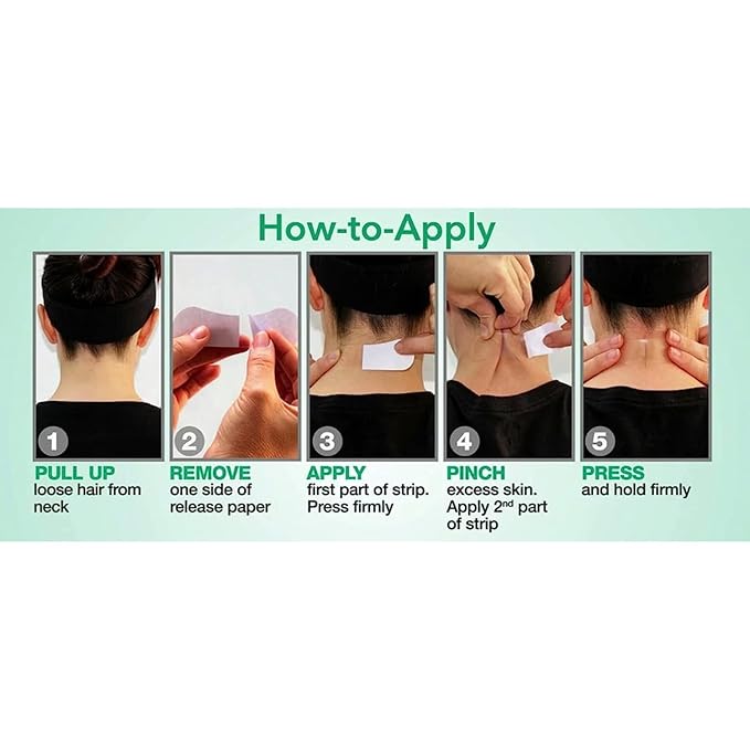 Neck Rescue Instant Correcting Strips – Invisible Lift Tape for Turkey Neck, Sagging Skin, and Wrinkles | Face & NeckTape Lifting for a Smooth, Tight Neckline – Long-Lasting Hold, 30 Count