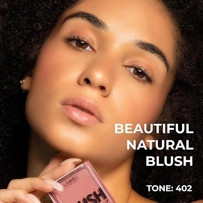 Lamel Blush Cheek Rouge Color Mini - Blendable Natural Blush Powder - Enhances & Defines Shapes & Features - Shading & Contouring Powder Blush - 4 Universal Shades - № 402 (Rouge) - 3.8g / 0.13 oz