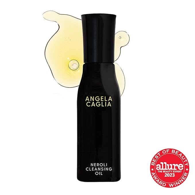 Angela Caglia Neroli Cleansing Oil - Makeup Remover & Face Cleanser with Lipid-Lock Technology - Organic Moringa, Marula, Black Currant & Neroli Oils - Soothing Hydration & Barrier Support