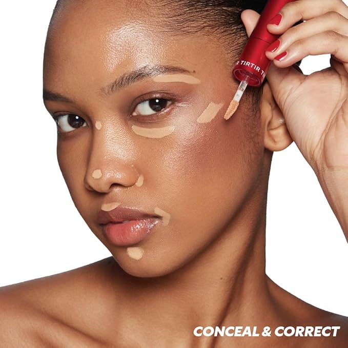 TIRTIR Glide&Hide Blurring Concealer - Creamy texture, Conceals dark circles and wrinkles, Dual formula (liquid tip & balm stick), Long-lasting wear, Korean Makeup, #0.5N, 0.28 Oz