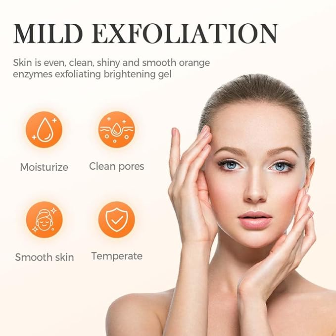 2025 New Orange Exfoliating Gel for Face and Body, Oranges Enzymes Exfoliating Gels Remove Blackheads Moisturize Skin, Upgrade Exfoliatings Cleansing Gel Scrub Clean Pores (Orange X2, One Size)