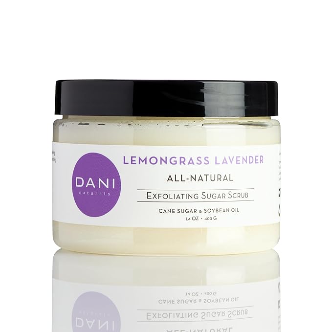 Naturals Sugar Scrub - Exfoliating Lemongrass Lavender with organic cane sugar and shea butter gently exfoliates and hydrates, leaving skin smooth and refreshed. 14 oz
