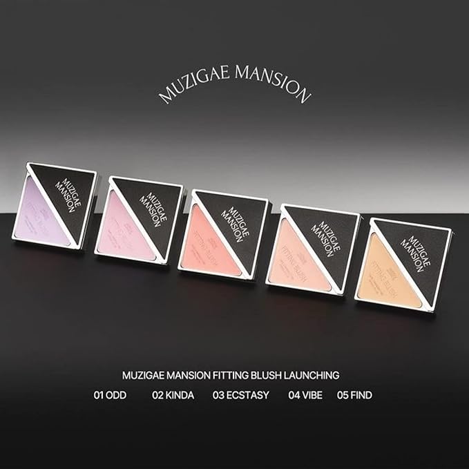 MUZIGAE MANSION FITTING BLUSH Vegan Powder Lightweight, Smooth, Blendable, Face Enhancing Makeup Color (Kinda)