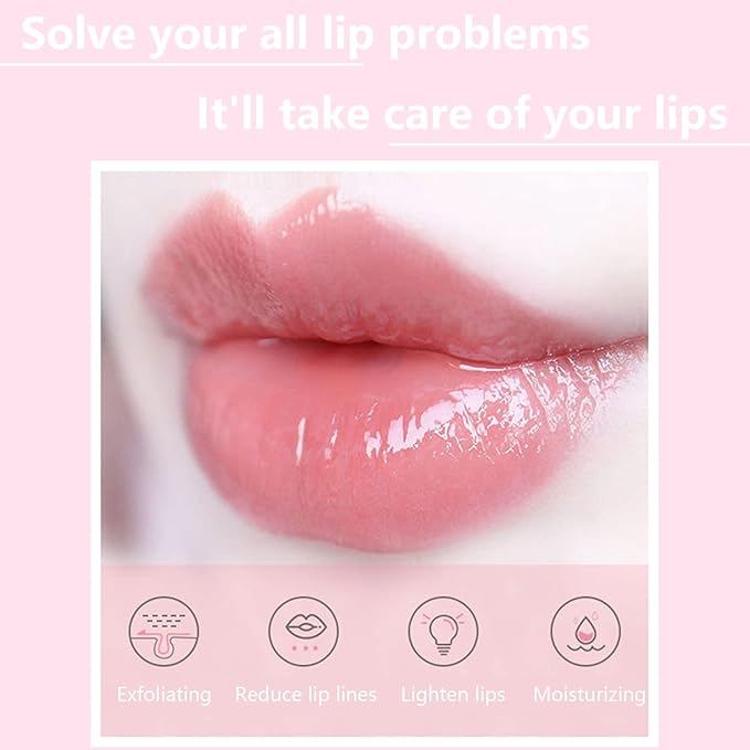 2PCS Bee Lip Balm Honey & Strawberry Lip Balm, Exfoliating Honey Pot Lip Balm Sleeping Lip Mask with Brush, Hydrating & Prevention Dry and Cracked, Lip Scrubs Exfoliator & Moisturizer