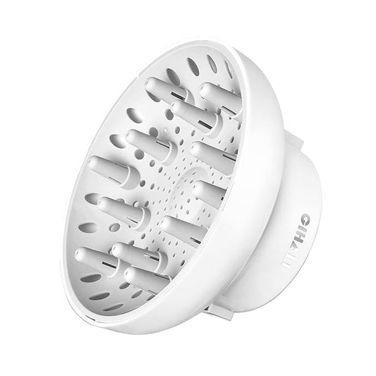 Universal Hair Diffuser “Super Sturdy” 1.7 Inch to 2.6 Inch for Natural Curly and Wavy Hair, Hair Dryer Attachment (White)