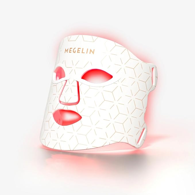7 Colors Led Light Therapy Facial Mask, Face Light Therapy Mask for Face, Reduce Wrinkles Smooth Skin, Infrared Light Skin Rejuvenation(White)