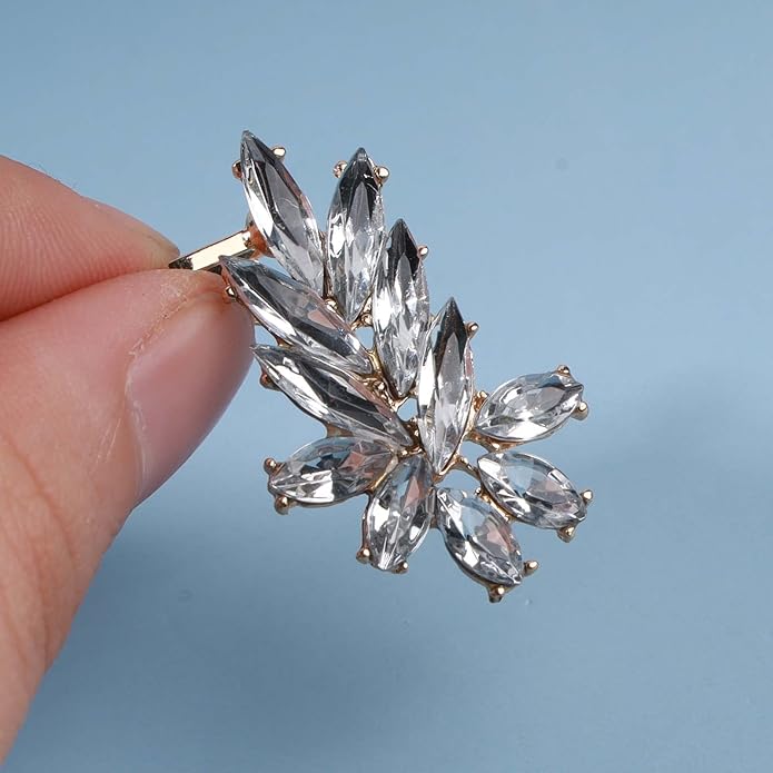 Boho Crystal Ear Climber Earrings Gold Crystal Studs Earrings Punk Rhinestone Ear Crawler Earrings CZ Ear Cuff Climbing Earrings Bridal Earrings Jewelry for Women and Girls