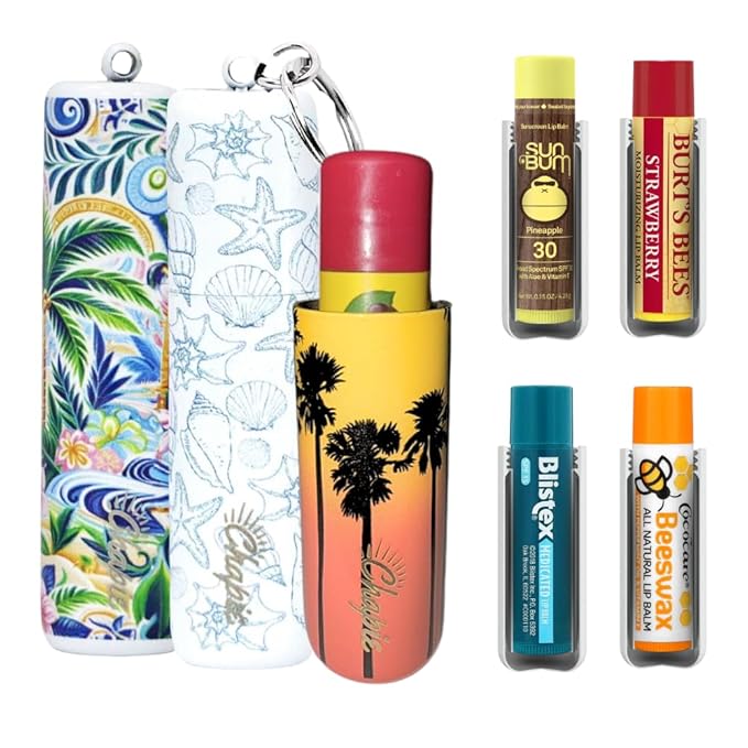OG | Vacuum Insulated Lip Balm Keychain Holder, Prevents Melting & Messes | 3-Pack (Endless Summer)