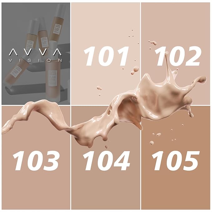 Liquid Foundation Makeup Natural True Skin Tone Full Coverage Concealer Flawless Complexion Blendable Longwear, 104, 1 fl. oz.