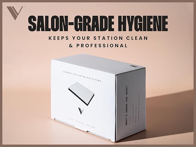 V Beauty Pure Gen 5 Nail Dust Collector Filter - Dust Collector System, Nail Tech Must Haves, Professional Supplies, Made with Carbon Activation Technology for Effective Filtration - 5 Pack