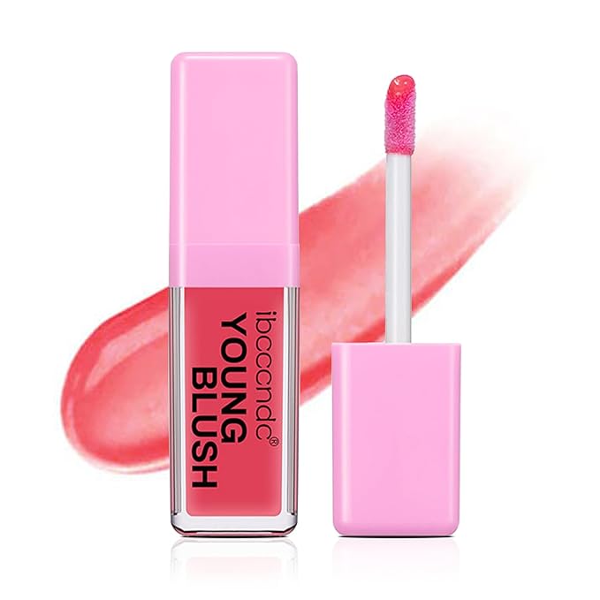 CAHIUYOA Pink Liquid Blush Oil Clear Liquid Blush for Cheeks Tinted Blush Stick Moisturizing Smooth Liquid Face Blush Makeup Gifts for Women
