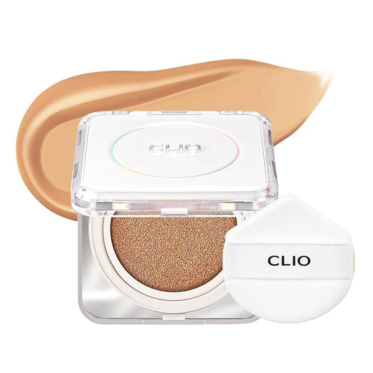 CLIO Kill Cover Founwear Cushion The Original – 20 Shades, Buildable Light to Medium Coverage, Natural Finish, Korean Makeup Foundation, Long-Lasting Skin Fit, 26C SHELL BEIGE