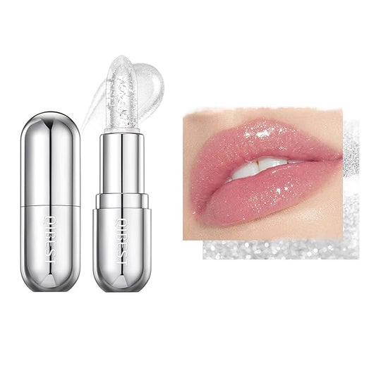 Glimmer Balm, pH Lip Balm, Magic Color Changing pH Lipstick, Moisturizing Tinted Lip Balm, Lip Glowy Balm, PH Reacting Lip Balm, Hydrates & Plumps, Pink Shimmer Lipstick (01# Colourless)