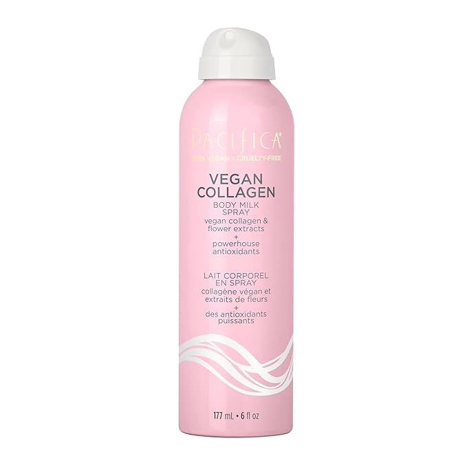 Pacifica Spray Lotion for Body - Vegan Collagen Body Milk Spray – Hydrating Moisturizer Mist Fast-Absorbing Instantly Hydrates & Softens Skin Jasmine & Vanilla Natural Scent Clean Beauty Non-Aerosol