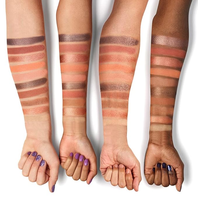 10 Color Eyeshadow Palette, Matte, Shimmer, Glitter Pigment Eye Shadow Makeup Pallete, Neutral Nudes Sunny Orange Eye Makeup Palette with Brush & Mirror, 01.Sunset