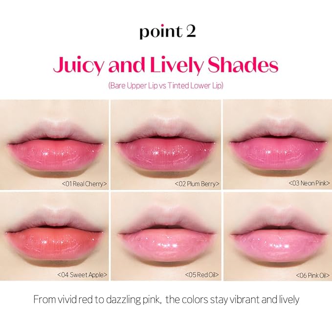 ETUDE Dear Darling Oil Tint #3 Neon Pink 4.2g | High Moisturizing and Strong Hydrating Lip Oil/Lip Gloss | Smooth and Moist Lips | Non-Sticky Lip Oil Tint For Dry Lips | K-beauty