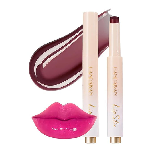 Lip Balm Click Slick, Honey Melting Lip Glow Oil, Moisturizing and Long-lasting Lip Plumper, Non Sticky Lipstick with Coconut Oil (08 Mulberry)