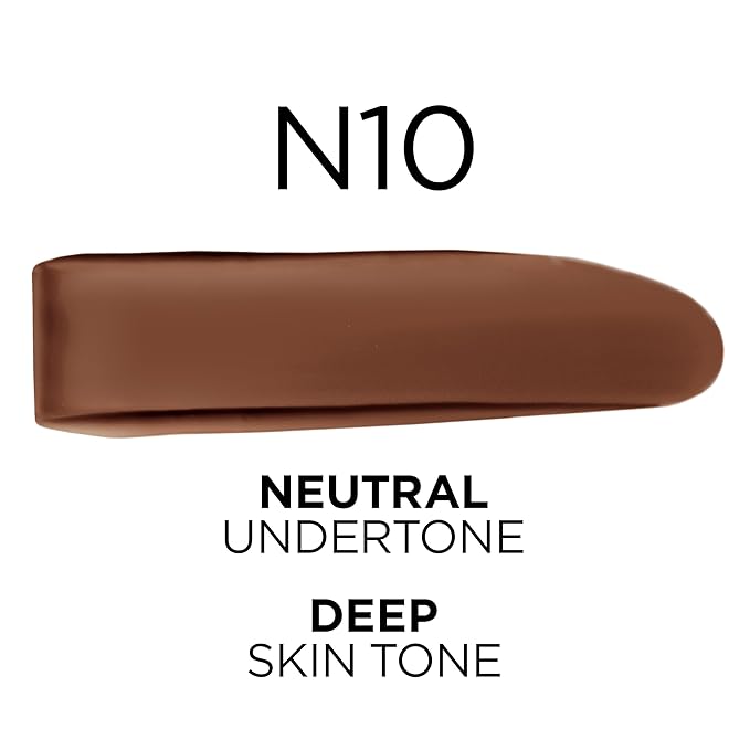 L'Oreal Paris True Match Super-Blendable Foundation, Medium Coverage Liquid Foundation Makeup, N10, Deep, 1 Fl Oz