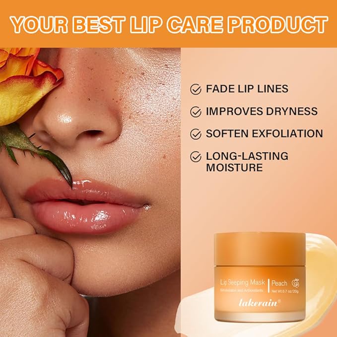 Lip Sleeping Mask,lip Mask With Vitamin C, Antioxidants,lip Mask Overnight,Improves Dryness,Nourishes And Hydrates,Brighten Lip Colour,Reduce Lip Lines 0.7 Fl Oz (03#grapefruit)