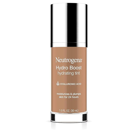 Neutrogena Hydro Boost Hydrating Tint Foundation Makeup for Dry Skin, with Hyaluronic Acid, Lightweight Oil-Free Water Gel, Non-Comedogenic, 115 Cocoa Color 1.0 fl. oz