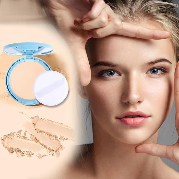Maycheer Face Powder- Lasting Waterproof Face Powder-Maycheer Setting Powder Oil Absorbing Compact for Face (01, M)