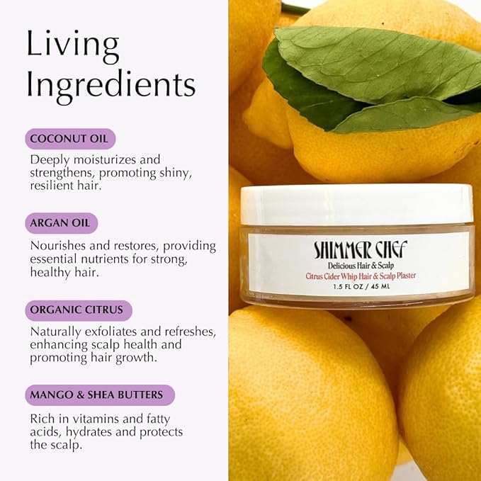 Citrus Cider Whip Hair Plaster | Vitamin C Infusion for Radiant Hair | Fruit Butters, Orange Peel Serum, Argan & Coconut Oils | Transform Damaged Hair Into Silky Mane