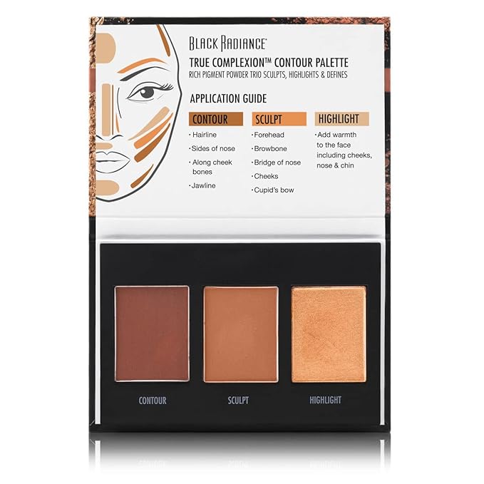 Black Radiance True Complexion Contour Palette, Medium to Dark, 0.38 Ounce