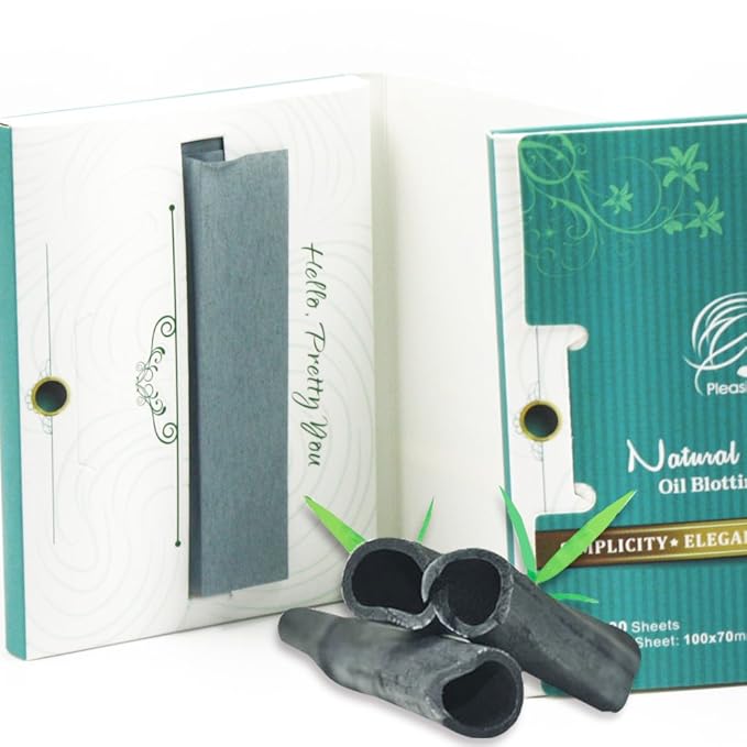 Oil Absorbing Facial Blotting Sheets For Oily Skin, 100 Count, pack of 6 - Natural Bamboo Charcoal Handy Face Blotting Paper for Both Women and Men Use