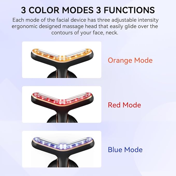 Neck Face Massager, Multifunctional Facial Massager, Face Sculpting Tool for Skin Care with Vibration, Thermal (Black Gold)