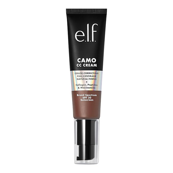 e.l.f. Camo CC Cream, Color Correcting Medium-To-Full Coverage Foundation with SPF 30, Rich 620 W, 1.05 Oz (30g)