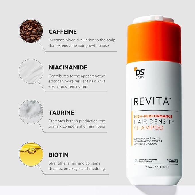 DS Labs Revita Shampoo Travel Size – High-Performance Hair Density Shampoo, Volumizing & Thickening, Fuller, Healthier-Looking Hair, Sulfate & Silicone Free, For Men & Women, 100mL