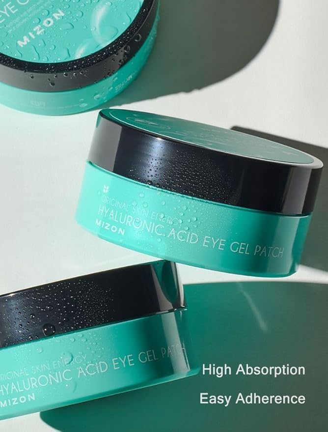 MIZON Triple Hyaluronic Acid Eye Gel Patches – Hydrogel Eye Masks with Seaweed Extract for Deep Hydration, Plumping & Soothing – 60 Pcs Under-Eye Treatment for Dryness & Fine Lines