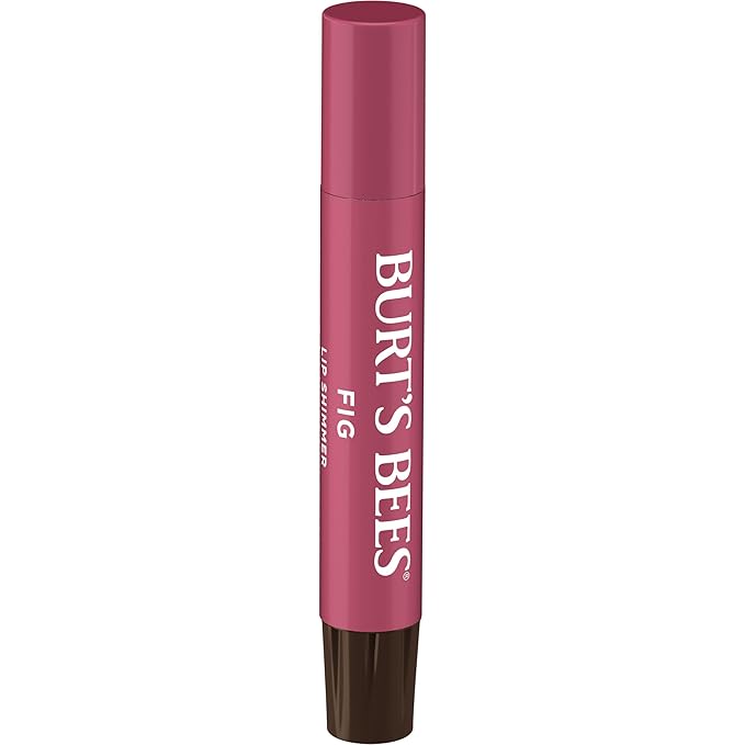 Burt's Bees Shimmer Lip Tint Set, Tinted Lip Balm Stick, Moisturizing for All Day Hydration with Natural Origin Glowy Pigmented Finish & Buildable Color, Fig (4-Pack)