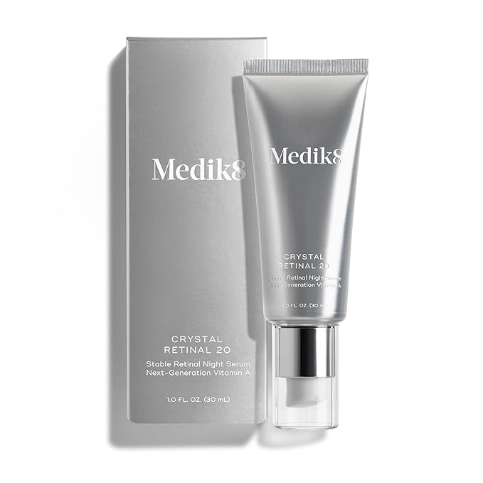 Medik8 Crystal Retinal 20 - Firming Skin Regenerating Retinaldehyde Serum - Smoothing Wrinkle Repair Recipe - With Hyaluronic Acid, Vitamin E - 1 oz