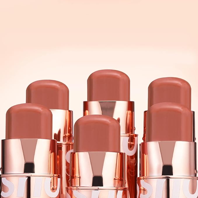 Cream Blush Stick for Cheeks Makeup,Waterproof Blush Face Stick Multi-Use Lip and Cheek Tint,Matte Finish Lightweight Easy to Blend Natural Cream Blusher Makeup for All Skin Tones-Coral Red