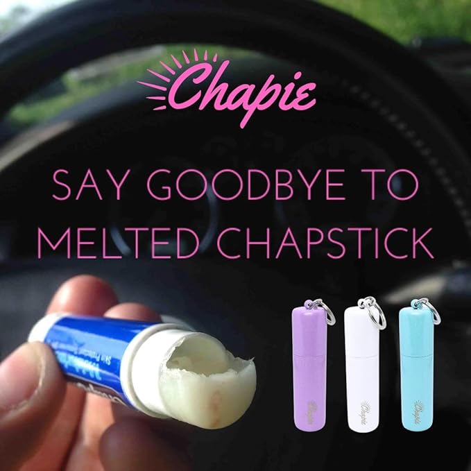 OG | Vacuum Insulated Lip Balm Keychain Holder, Prevents Melting & Messes | 3-Pack (Glitter)