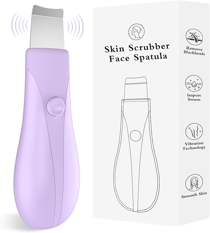 Skin Scrubber Face Spatula Skin Spatula Pore Cleaner Blackhead Remover Tools for Facial Deep Cleansing Skin Care Tool for Men and Women (Purple)