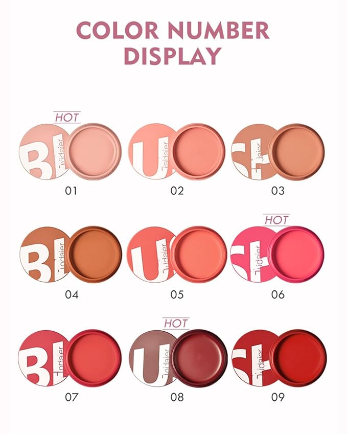 MAEPEOR Cream Blush 9 Color Smooth High-Pigmented Buildable Face Blush Long-Lasting Natural Look Face Blush for Cheeks (Color 04)