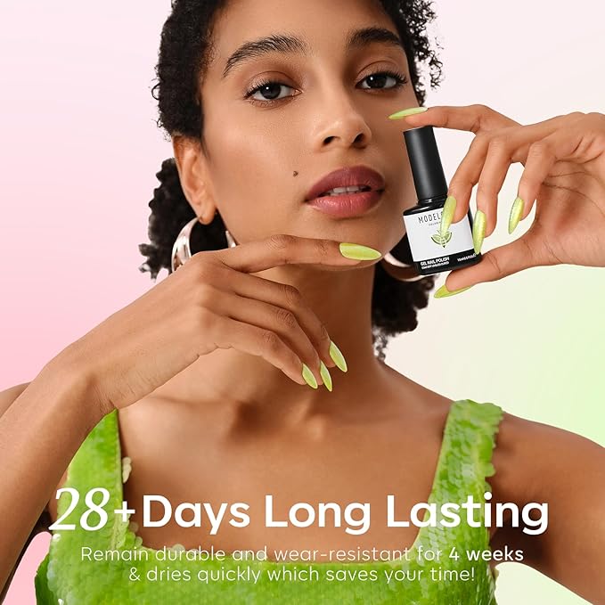 modelones Spring Gel Nail Polish Set, 6 Colors Pastel Yellow Green Pink Purple Blue Shades Pale Macaron Light Colors Nail Art Gel Design for Women Girl Nail Lovers Gift Salon DIY