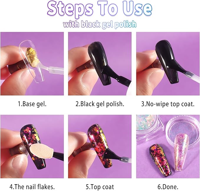 Allstarry 4 Colors Chameleon Flakes, Premium Sparkle Colorshift Pigment Powder for Epoxy Resin Slime Tumbler Making DIY Project Scrapbook Makeup Nail Art Paint Decoration