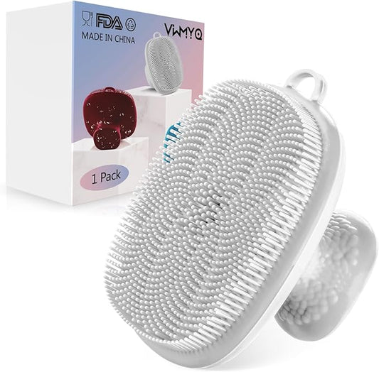 VWMYQ Silicone Face Scrubber for Men Facial Cleansing Brush Silicone Face Wash Brush Manual Waterproof Cleansing Skin Care Face Brushes for Cleansing and Exfoliating (White)
