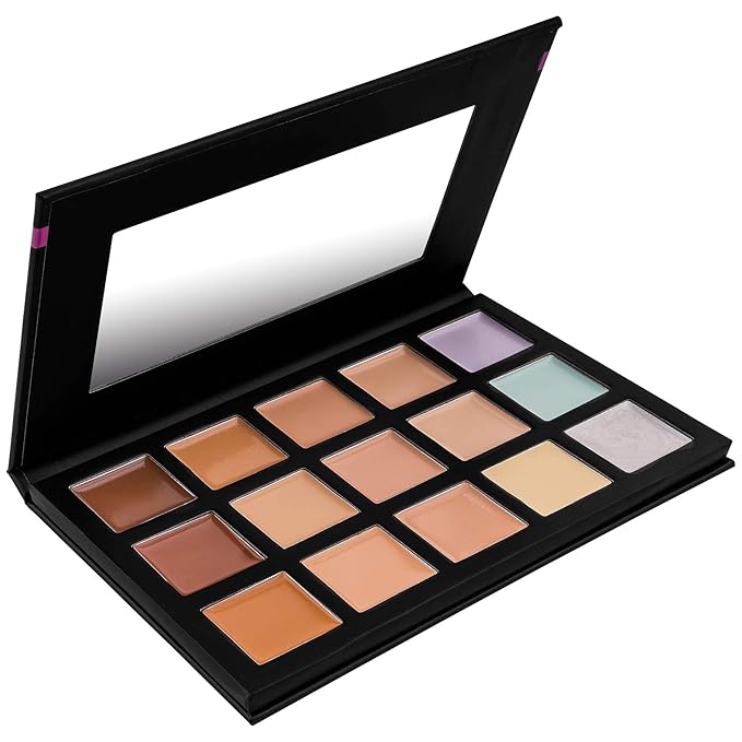 SHANY Cream Concealer Foundation Color Corrector Makeup Palette with Mirror - 12 Color Cosmetics Palette - CONCEALER