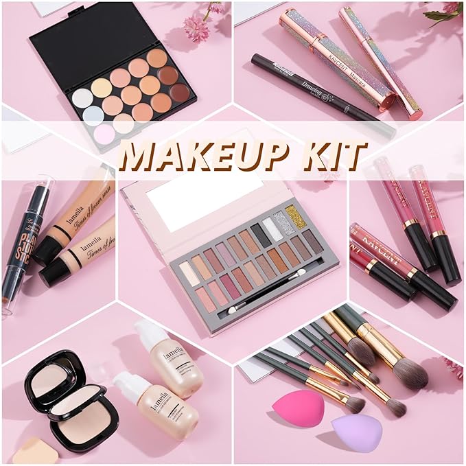 Makeup Set Makeup Kit for Women Full Kit Makeup Sets for Teens Women Gift Eyeshadow Palette Lipgloss Foundation concealer Makeup Kits forTeenager