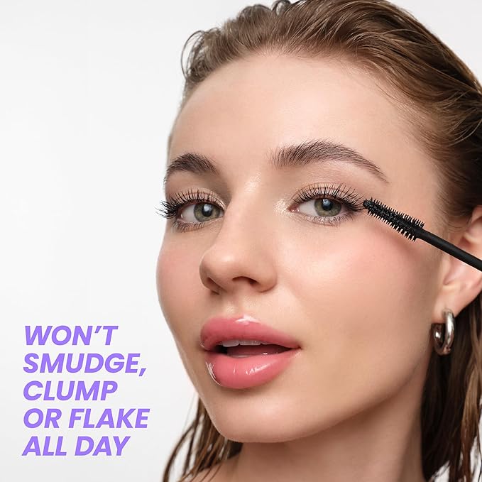 Wonderskin Mascara - Black Mascara for Volume, Length, and Curl - Lengthening, Volumizing & Smudge Proof Lash Makeup