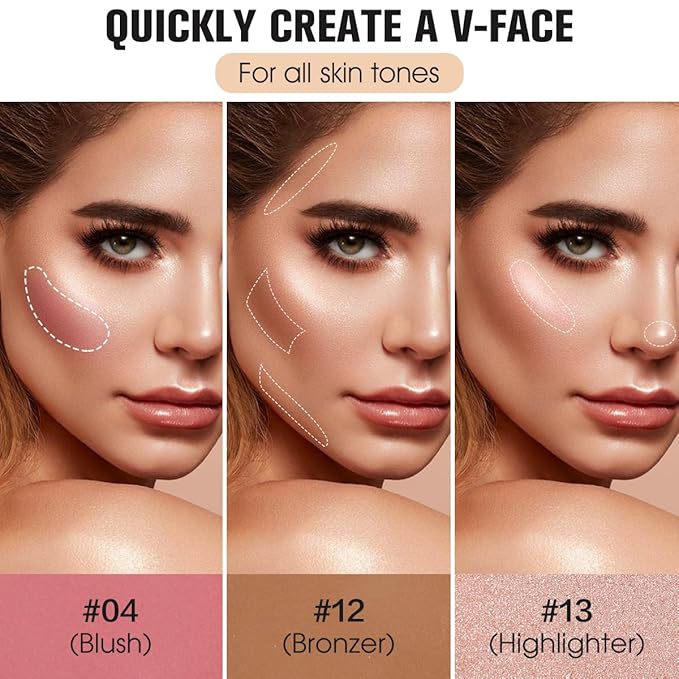 16 Colors Contour Palette Make up - Blush Highlighters Bronzer Powder All in one Makeup Palettes Contour Kit - Face Cosmetics Gifts for Women Beauty for Festivals (SET1)